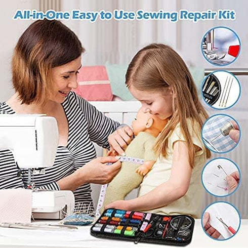 GOANDO Sewing Kit for Adults Emergency Repair and Travel Kits Filled Sewing Needle and Thread Kit Scissors Thimble and Clips Etc for Family Everyd...