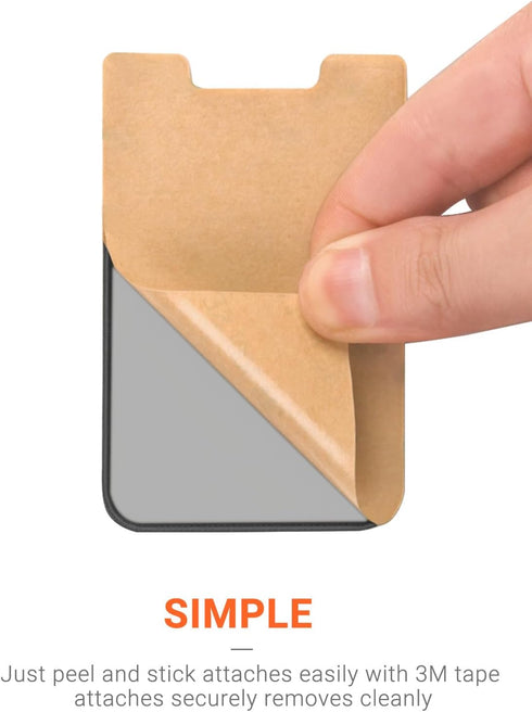 Cell Phone Pocket Self Adhesive Card Holder Stick On Wallet Sleeve with Adhesive RFID Card ID Credit Card ATM Card Holder for iPhone Android 2 PAC...