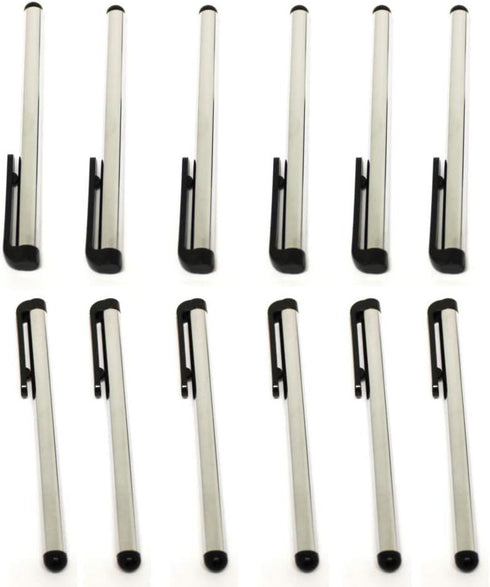 ASC 12 x Stylus Pen 4 Inch Stylus for iPhone, Samsung, Ipad, iPod, and All Touch Screen Devices - 1 Dozen (Silver)...