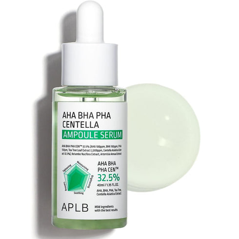 APLB AHA BHA PHA Centella Ampoule Serum | AHA BHA PHA CEN™ 32.5% 1.35 FL.OZ/Korean Skincare, Exfoliant, Long lasting moisturizing, Revitalize for ...