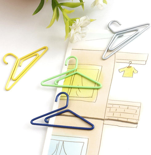50pcs Creative Paper Clips, Hanger Shaped Colorful Paper Clips, Metal Wire Bookmark Marking Document Organizing Clip, Office Paperclips Small Bind...