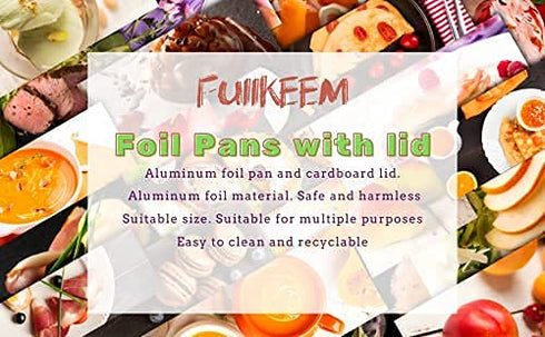 Small Aluminum Pans with Lids(40 Pack - 5"×4") 1 LB Capacity Tin Foil Pans Disposable - 40 Pans and 40 Cardboard Lids for Cooking Baking Party Mea...