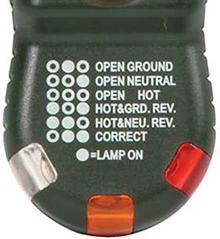Greenlee GT-10GFI Tester, Circuit GFI, Circuit Tester Polarity Cube for Troubleshooting 20 VAC Grounded Outlets and Testing GFCI Receptacles, Blac...
