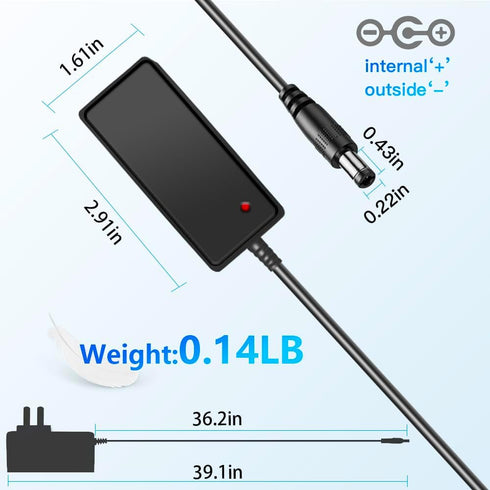 5Volt 1A Power Supply Adapter 5W AC/DC adapter AC 100V-240V to DC 5V Power Supply 1000mA 0.5A Replacement dc 5v Power Cord 5.5mm*2.5mm plug for Se...