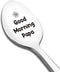 Good Morning Papa Spoon Engraved Funny Gift for Grandpa Father, Ice Cream Tea Coffee Cereal Lover Spoon Gifts for Thanksgiving Christmas Birthday...