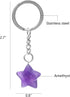 Amethyst Keychain, Crystal Star Pendant Keychain for Girls Gift, Backpack Accessories Stainless Steel Women’s Keyring...
