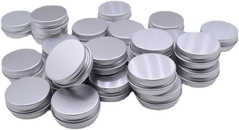 12 Pcs Aluminum Tin Cans Metal Round Tins Food Candle Containers Small Refillable Cosmetic Containers Makeup Storage Jas with Screw Lids for Craft...