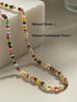 Colorful Beaded Gemstone Neckelace for Women Natural Stone Freshwater Pearl Necklace Colorful Rainbow Boho Bead Choker Necklace Charm Jewelry...