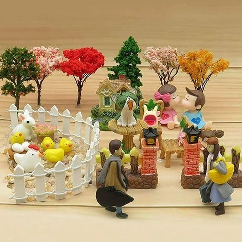 White Miniature Garden Fence Wooden Picket Fence Border Bonsai Fairy Garden Decoration Ornament Decorative Fences...