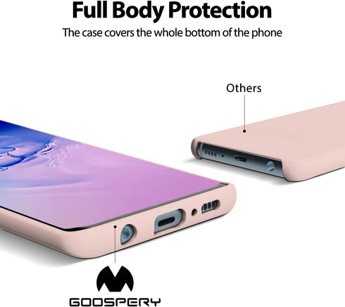 GOOSPERY Liquid Silicone Case for Samsung Galaxy S10 (2019) 6.1 inch Jelly Rubber Bumper Case with Soft Microfiber Lining - Pink Sand...