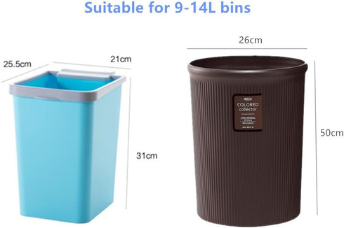 100Liners Trash Bin Liners Bags Heavy Duty Recycled Refuse Sacks for Kitchen Bathroom 9-14L Dustbin 100 Liners Black...