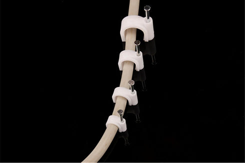 Round Cable Wire Clips, RG6/RG59/CAT5/CAT6/RJ45 Electrical Ethernet Dish TV Speaker Wire Cord Tie Holder, Single Coaxial Nail Clamps (6mm + 8mm + ...