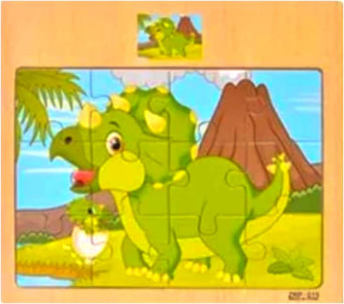 Mynd Games Dinosaur Wooden Jigsaw Puzzle Bundle - 4 Pack 12 Pieces Each for Kids Ages 3+, Educational Learning Toys Gift Set for Children Boys and...