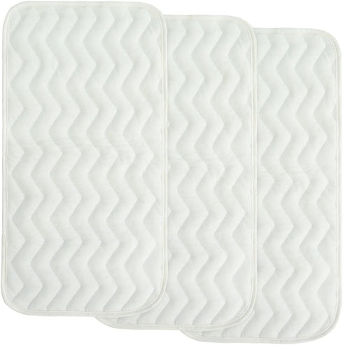 BlueSnail Quilted Thicker Waterproof Changing Pad Liners,3 Count(White)...