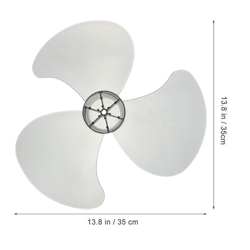 DOITOOL Standing Fan Blades 3 Leaves Plastic Fan Blades 14 Inch Clear White Replacement Leaves with Nut Cover for Table Floor Pedestal Fan...