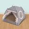 Grey Pet Dog & Cat Tent Summer Cooling Dog House Kennel with Removable Washable Cushion Pillow Portable Folding Puppy Bed Cozy Pet Playpen...