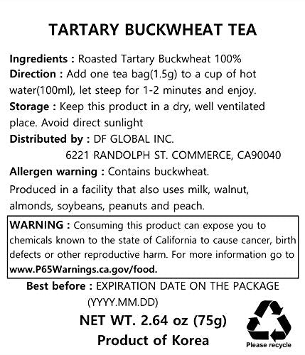Damtuh Tartary Buckwheat Tea – Nutty & Refreshing Decaf Herbal Tea, 1.5g x 50 Count...