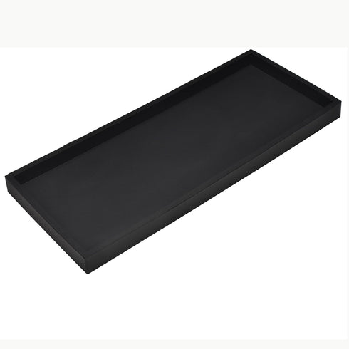 DNC Bathroom Counter Tray, 11.8" Silicone Vanity Tray, Kitchen Sink Soap Tray for Dish Holder Dispenser Countertop Toilet Tank Desk Organizer Blac...