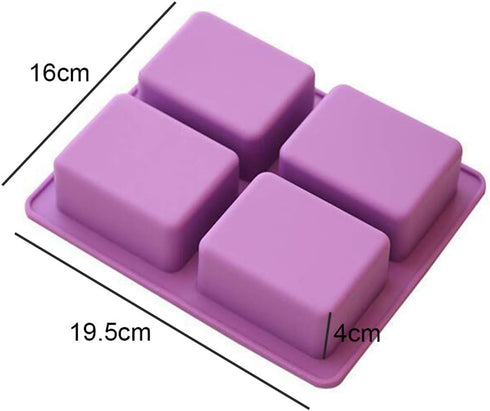 Echodo 4 Cavities Rectangle Life Tree Silicone Soap Mold DIY Craft Art Cake Mold Handmade Silicone Molds for Soap Candle...