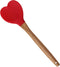 Heart-Shaped Silicone Spatula with Wooden Handle for Nonstick Cookware-Kitchen Utensils for Baking,Cooking,Mixing,Scraping,and Stirring (Red)...