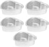 Luxshiny Heart Cake Pan 5pcs 4 Inch Mini Cake Pans Heart Shaped Cake Baking Moulds Aluminium Cake Tin Cheesecake Pan Bakeware for Wedding Birthday...