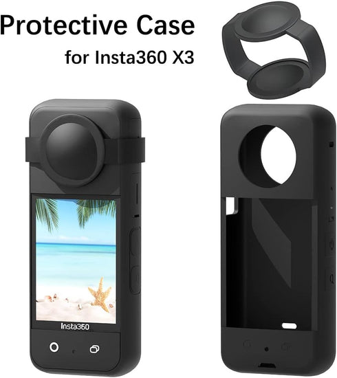 Lens Cap,Silicone Case, Desktop Base for Insta360 X3 Accessories...