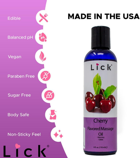 Cherry Flavored Massage Oil for Massage Therapy - Relaxing Muscle Massage for Men and Women with Natural Vitamin e Oil with Aromatherapy Oils for ...