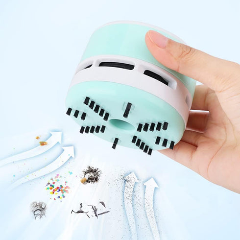 FineInno Mini Crumb Vacuum Cleaner Portable Desktop Sweeper Handheld Cordless Multifunction Cleaning for Home,Office,Cars,Pet Hairs (Green White)...