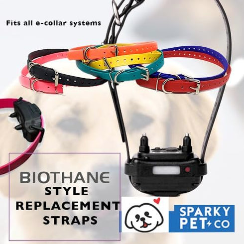 Sparky Pet Co 3/4" Biothane Replacement Roller Buckle Dog Collar E Collar Sport Dogs (Black)...
