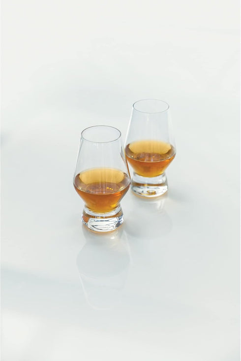 Viski Footed Crystal Scotch Glasses Set of 2 - Premium Liquor Drinking Glass, Classic Whiskey Bourbon Glasses and Scotch Glass Gift Set, 8 oz...