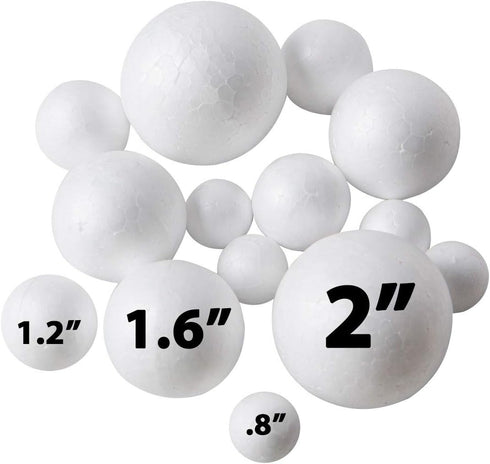 240 Pack Foam Balls -Craft Balls DIY Home, School Craft Project -240 Bulk Foam Balls, 4 Sizes .8’’, 1.2’’, 1.6’’, 2’’ Inches...
