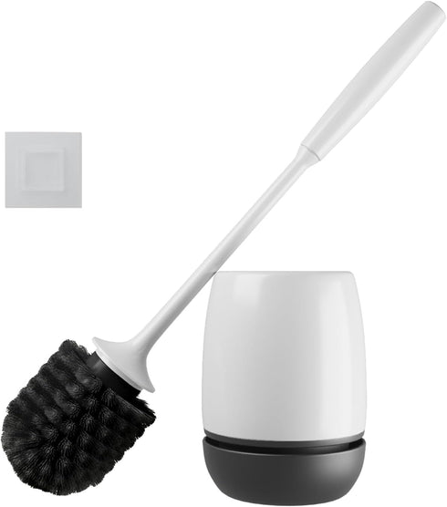 Toilet Brush, Toilet Bowl Brush and Holder Set for Bathroom, Toilet Cleaning Scrubber Cleaner Brush for Bathroom for Deep Cleaning with Stiff Plas...