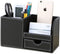 KINGFOM Desk Organizer Office Supplies Caddy Pu Leather Multi-function Storage Box Pen/Pencil,Cell phone, Business Name Cards Remote Control Holde...