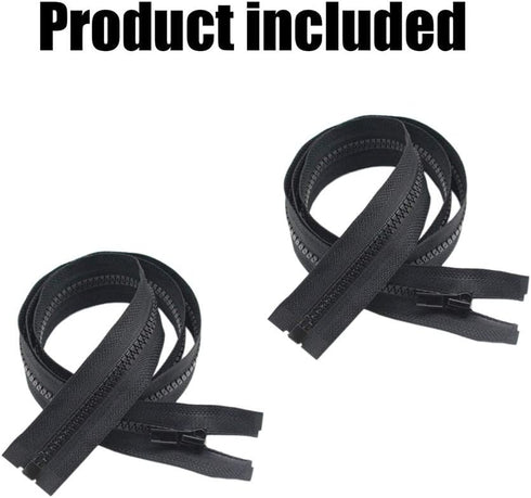 YaHoGa 2PCS #5 52 Inch Separating Jacket Zippers for Sewing Coats Jacket Zipper Black Molded Plastic Zippers Bulk (52" 2pc)...