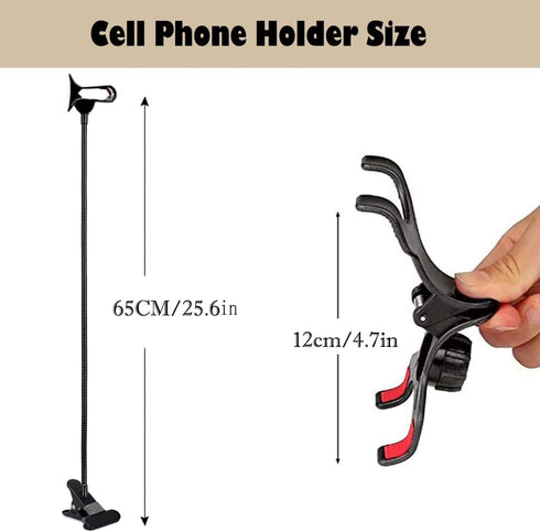 Cell Phone Holder,Lazy Bracket, 360-degree Rotating Universal Flexible Long Arms Clip Mount Gooseneck Phones Stand for Bed Flexible Arm Adjustable...