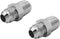 (2-PACK) 2404-08-08 Hydraulic Hose Adapter Fitting 1/2" Male JIC 37° Flare (3/4"-16UNF) × 1/2" Male (1/2"-14NPTF) SAE Straight Pipe Joints Tube Co...
