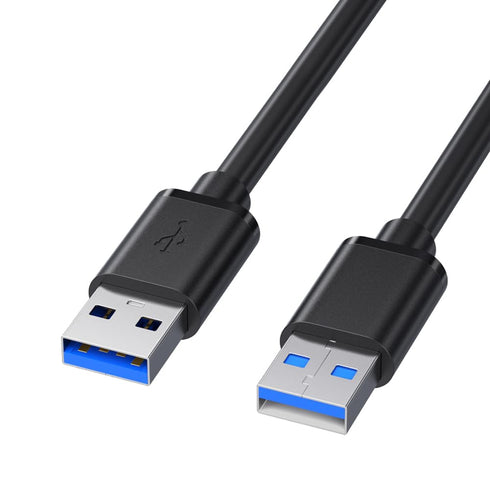 USB 3.0 Male to Male Cable Heavy Duty - 5 Feet Double Sided USB Cord Male to Male for Hard Drive Enclosures, DVD Player, Laptop Cooler and More (5...