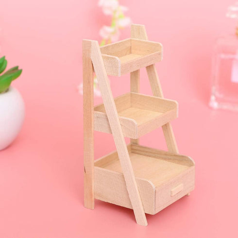 EXCEART 2pcs 1: 12 Dollhouse Wooden Flower Stands 3 Tier Plant- Shelves Stand Rack Miniature Model Ornament Home Indoor Outdoor Decor...