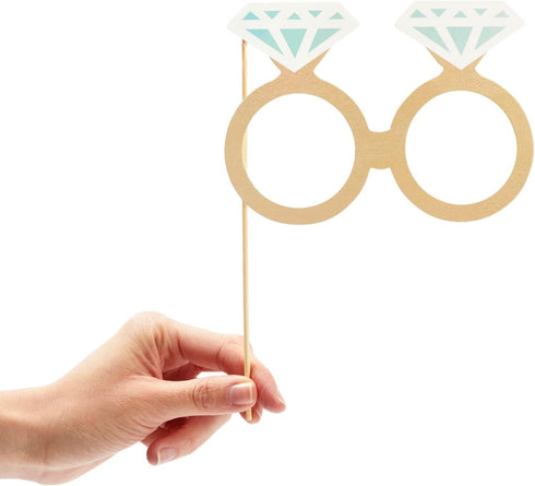72 Pieces Wedding Photo Booth Props for Bridal Shower, Bachelorette Party, Photobooth Selfies, with Sticks and Stickers...