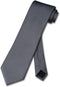 Vesuvio Napoli NeckTie Solid CHARCOAL GREY Color Men's Dark Gray Neck Tie...