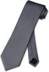 Vesuvio Napoli NeckTie Solid CHARCOAL GREY Color Men's Dark Gray Neck Tie...