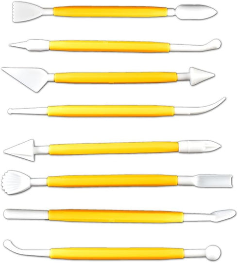 8PCS Clay Tools for Kids & Adult, Plastic Air Dry Clay Tools Kit, Double-Head Clay Sculpting Tools for Pottery, Polymer, Air Dry Clay, Modeling, S...