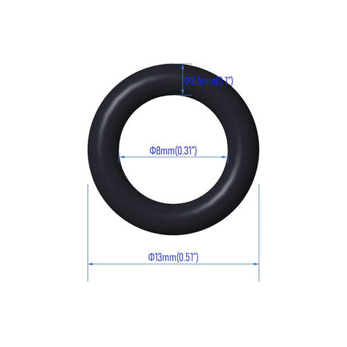 10 PCS Nitrile Rubber O Ring 13mm OD 8mm ID 2.5mm Width, Metric Buna-N NBR Sealing Gasket Plumbing, Gas, Automotive and Faucet Repair, Resist Oil ...
