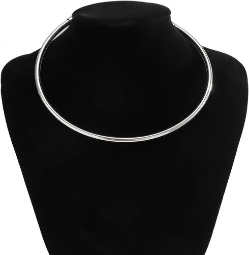 Women's Stainless Steel Pearl Cuff Collar Necklace (Silver Open)...