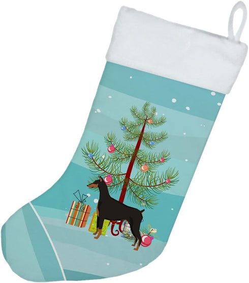 Caroline's Treasures CK3535CS Doberman Pinscher Christmas Tree Christmas Stocking Fireplace Hanging Stockings Christmas Season Party Decor Family ...