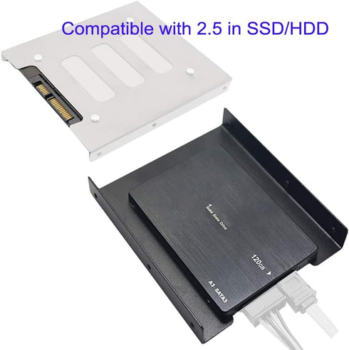 SSD HDD Holder 2.5 to 3.5 Mounting Bracket Hard Drive Adapter (2 Pack) (Black)...