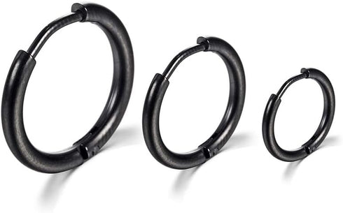 Surgical Stainless Steel Hoop Earrings 8mm/10mm/12mm Small Huggie Hoop Earrings for Women and Men...