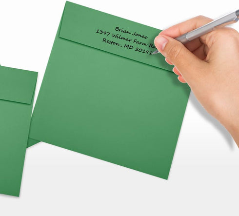 LUXPaper Square Invitation Envelopes | Peel & Press | 6 1/2" x 6 1/2" | Holiday Green | 80lb. Text | 50 Qty...