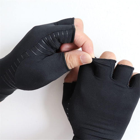 Fingerless Copper Arthritis Gloves Compression Gloves for Swelling and Stiffness Carpal Tunnel Pain Relief Gloves, Copper Infused Gloves for Arthr...