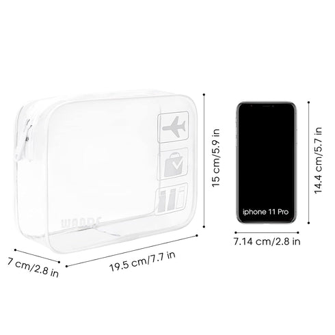 TSA Approved Clear Travel Toiletry Bag wih Zippers Carry-on Travel Accessories Quart Size Toiletries Cosmetic Pouch Makeup Bags for Men and Women ...